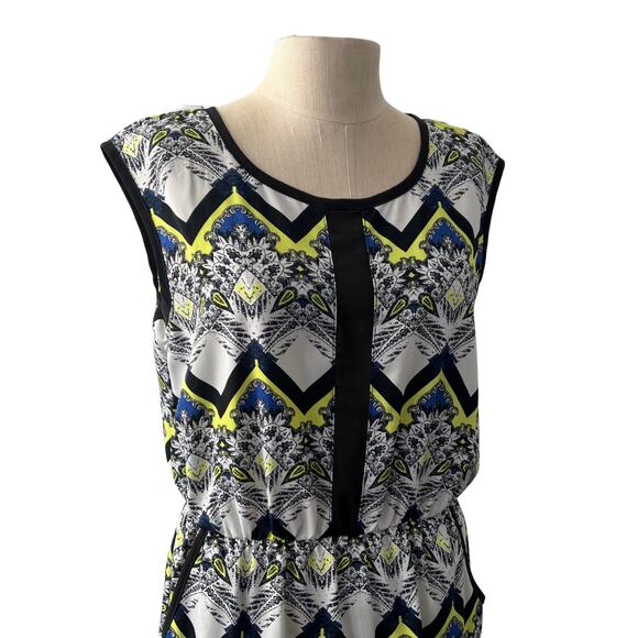 Maude Geometric Neon Patterned Summer Dress Size S - Picture 2 of 5